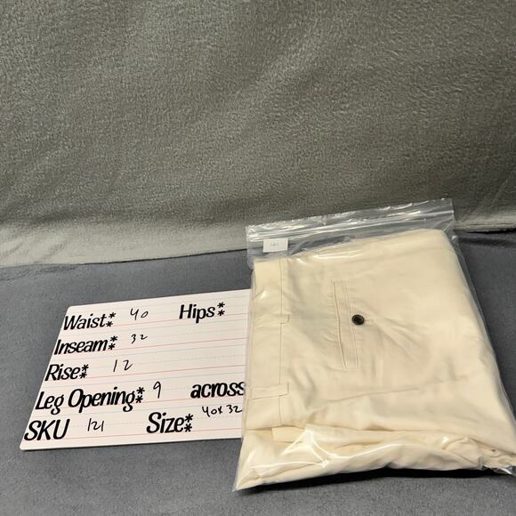 Brooks Brothers Pants White Linen Cotton Coastal Straight Mens 40x32 ACTUAL - Picture 10 of 10